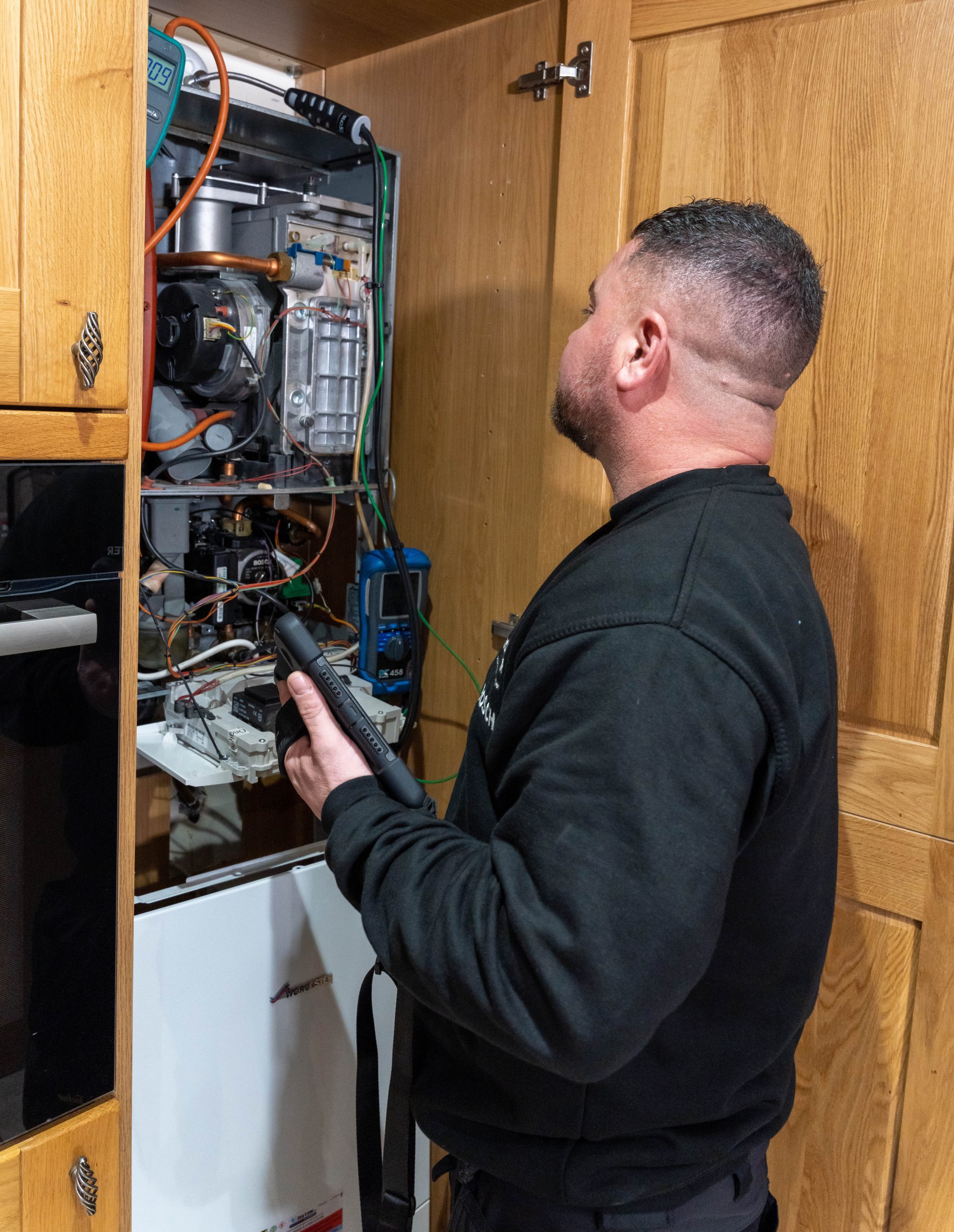 Heat4orce engineer carrying out a boiler service
